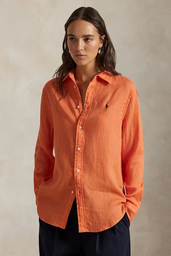 Polo Ralph Lauren linen shirt linen orange 211970730