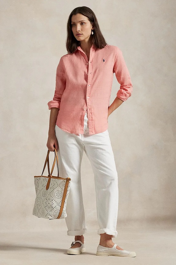 Clothing Polo Ralph Lauren linen shirt 211970730 pink
