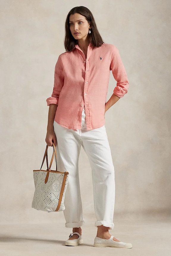 Clothing Polo Ralph Lauren linen shirt 211970730 pink