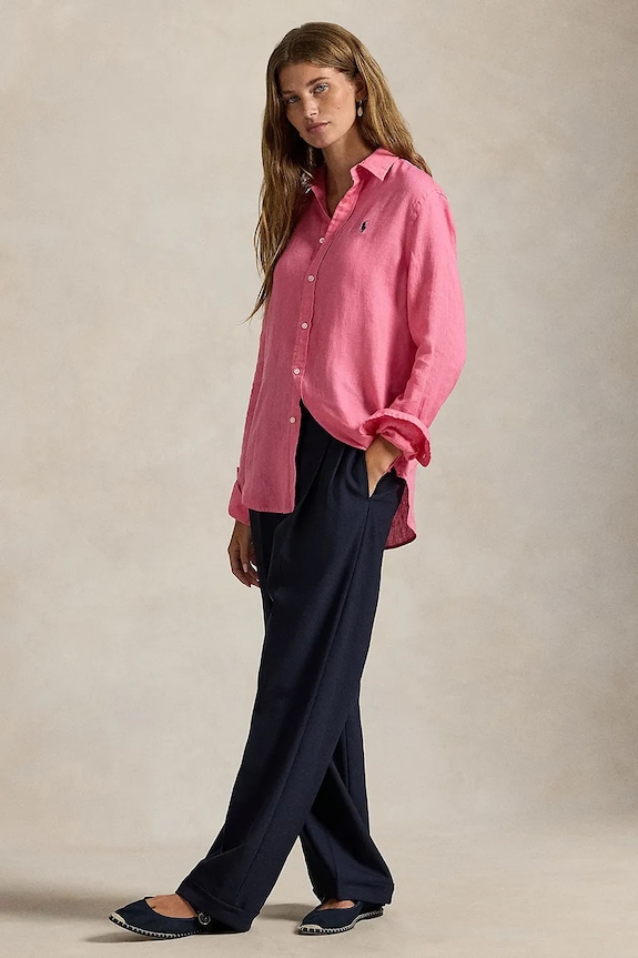Oblečení Lněná košile Polo Ralph Lauren 211970730 růžová