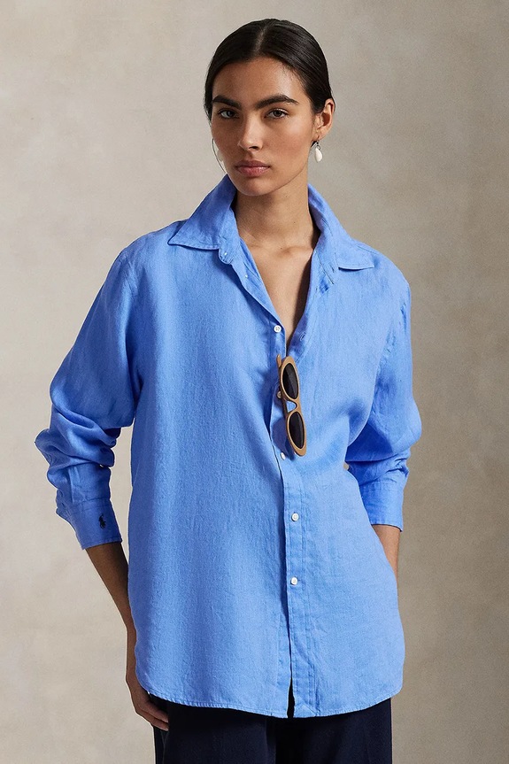 Polo Ralph Lauren linen shirt regular blue 211970730