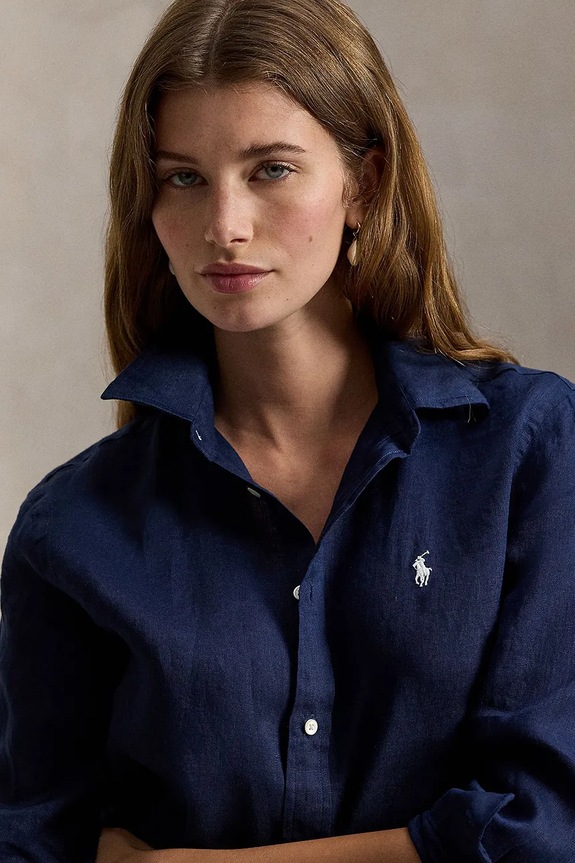 Polo Ralph Lauren cămașă de in bleumarin 211970730