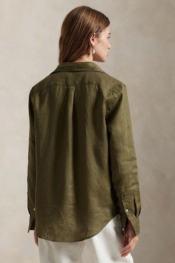 Polo Ralph Lauren linen shirt 211970730 green SS26