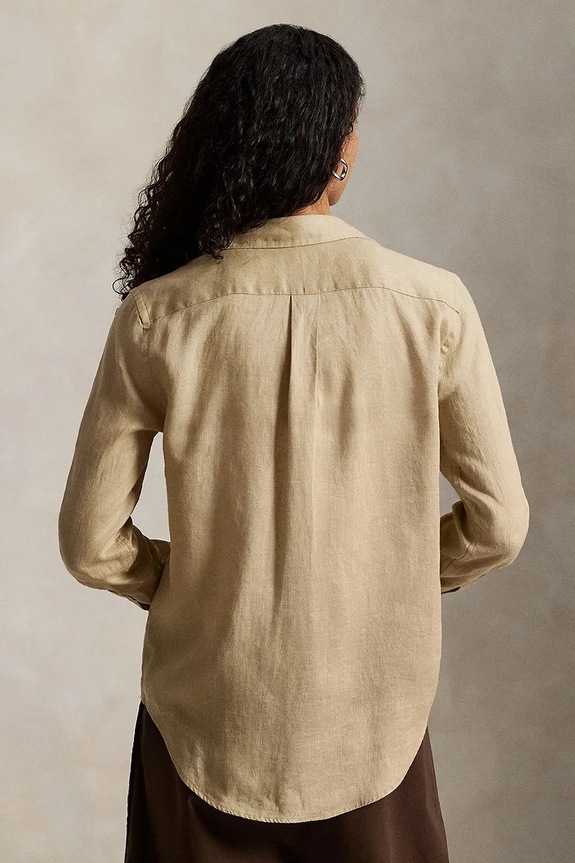 Πουκάμισο από λινό Polo Ralph Lauren 211970730 μπεζ SS26