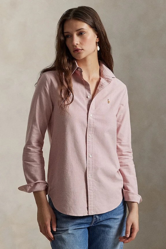 Bavlnená košeľa Polo Ralph Lauren relaxed ružová 211970736