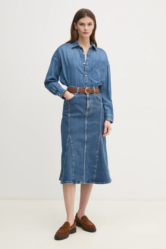 Rifľová košeľa Polo Ralph Lauren 211969398 modrá SS26