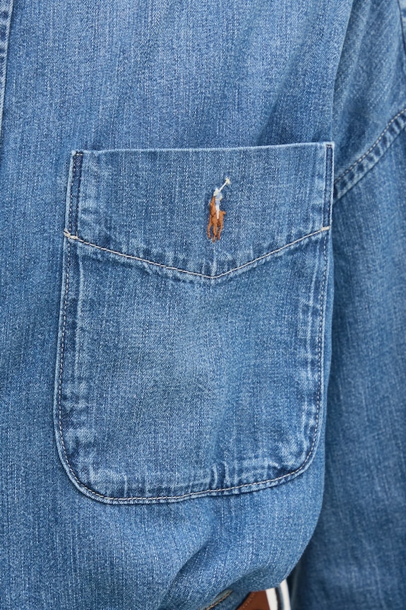 Джинсова сорочка Polo Ralph Lauren 211969398 блакитний
