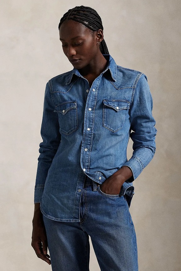 Košile Polo Ralph Lauren dlouhý modrá 211969402