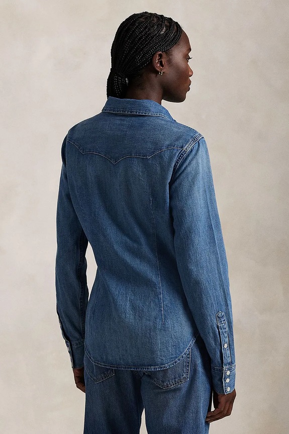 Košile Polo Ralph Lauren 211969402 modrá SS26