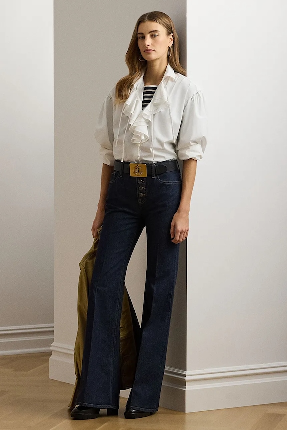 Odjeća Pamučna košulja Lauren Ralph Lauren 200962682 bijela