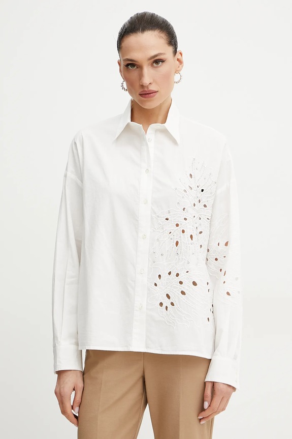 Pinko camicia in cotone lunga bianco 104915.A2H0