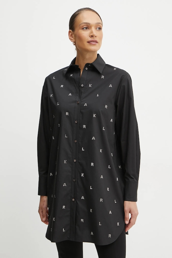 Karl Lagerfeld camicia in cotone A1W11018 nero SS25