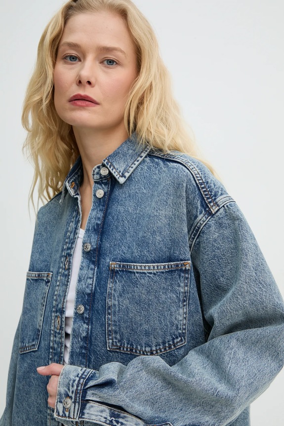Samsoe Samsoe denim shirt SAELEANORI blue F24400120