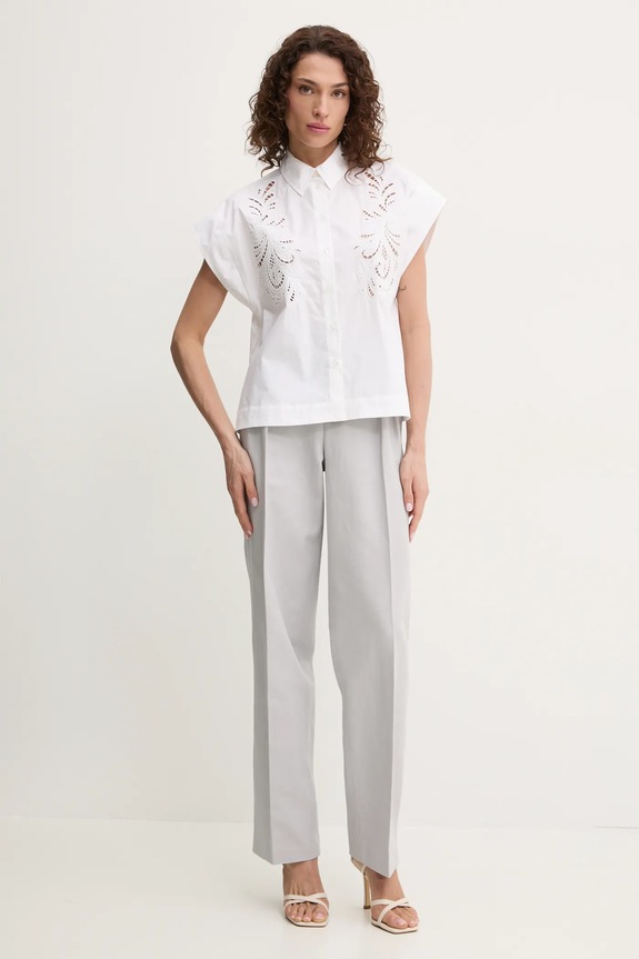 Twinset koszula bawełniana 251TP2171 biały SS25