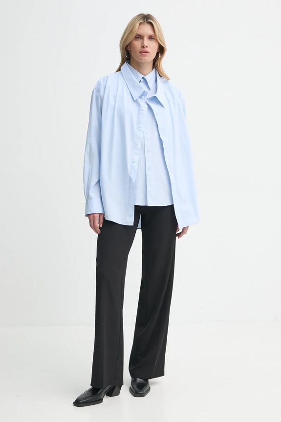 Herskind koszula bawełniana Bjork 5442172 niebieski SS25