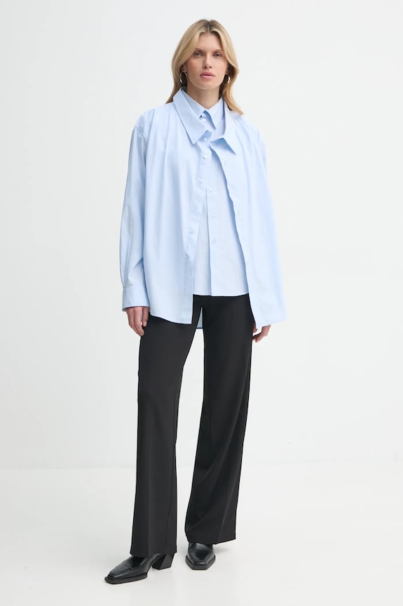Herskind koszula bawełniana Bjork 5442172 niebieski SS25