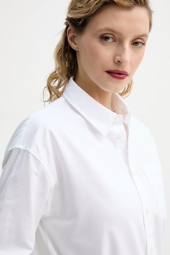 Βαμβακερό πουκάμισο A.P.C. chemise boyfriend brodee λευκό COECK.F12550