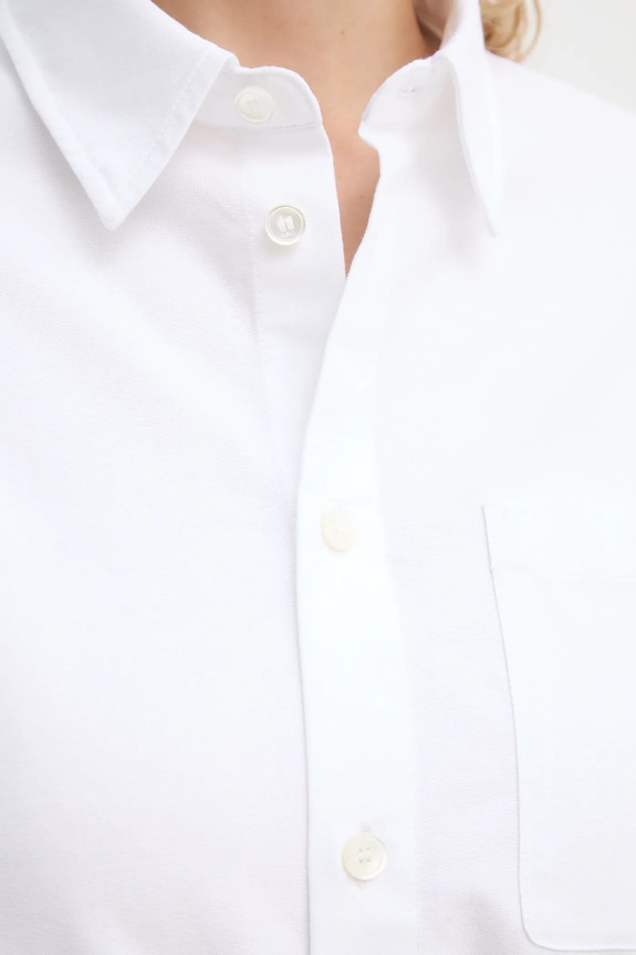 Βαμβακερό πουκάμισο A.P.C. chemise boyfriend brodee COECK.F12550 λευκό