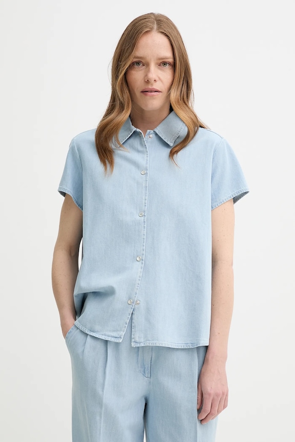 Rifľová košeľa A.P.C. chemisette marina jednofarebný modrá COGXX.F12440