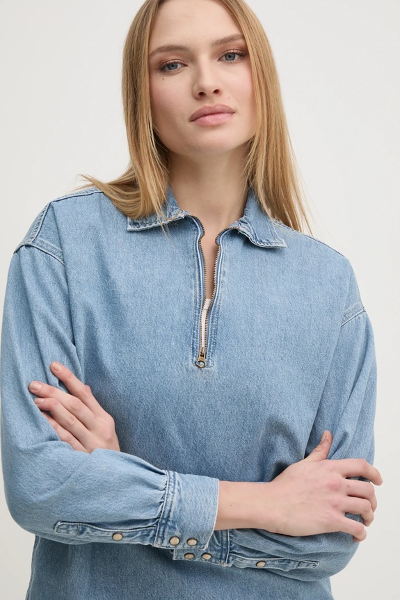 Pepe Jeans bluză subțire din denim NOVA albastru PL304985