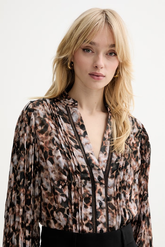 Πουκάμισο Guess καφέ W5RH16.WDW82