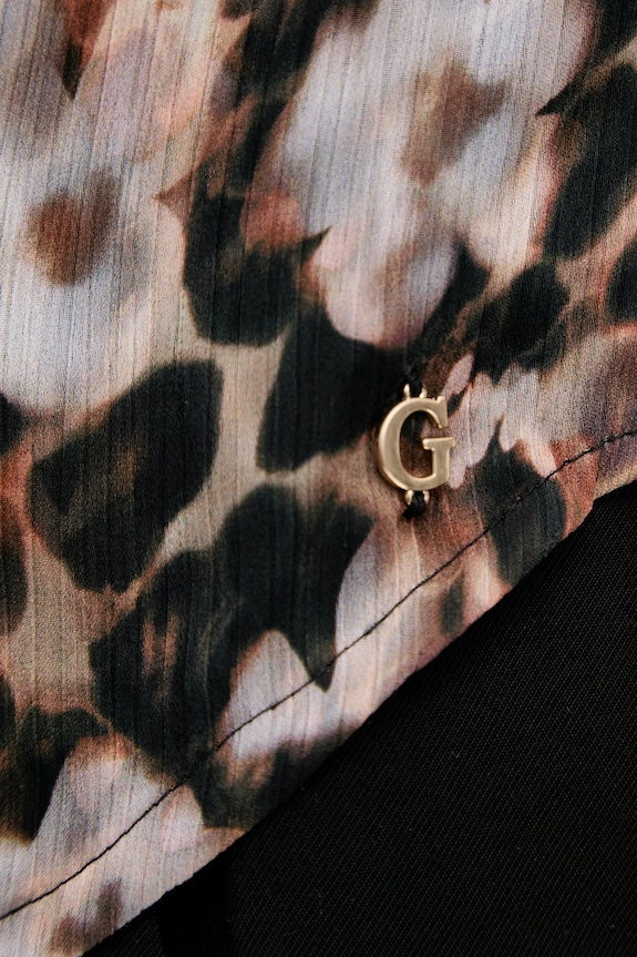 Πουκάμισο Guess W5RH16.WDW82 καφέ