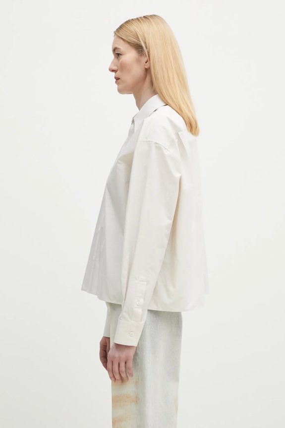 Хлопковая рубашка MM6 Maison Margiela S52DT0043 бежевый SS25