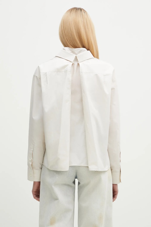 Одежда Хлопковая рубашка MM6 Maison Margiela S52DT0043 бежевый