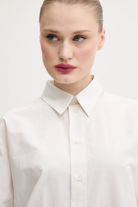 Βαμβακερό πουκάμισο MM6 Maison Margiela μπεζ S52DT0043