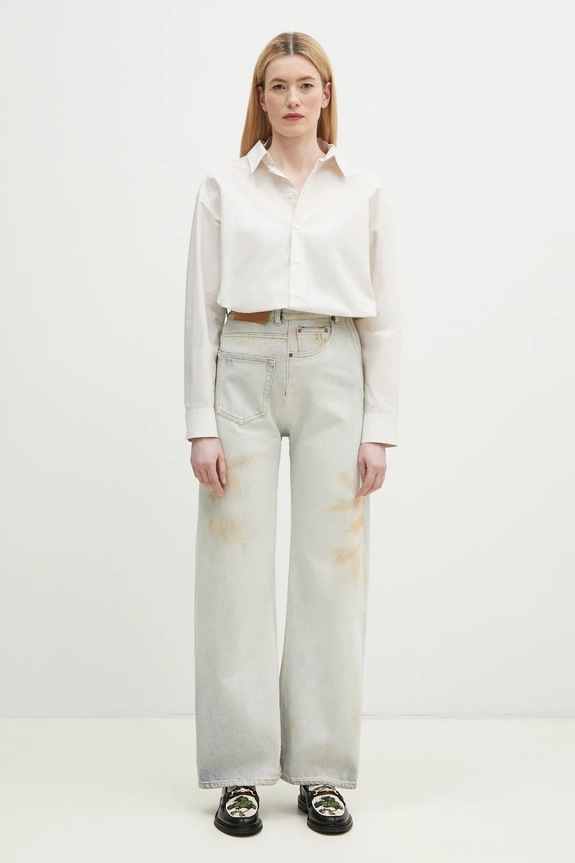 Хлопковая рубашка MM6 Maison Margiela S52DT0043 бежевый