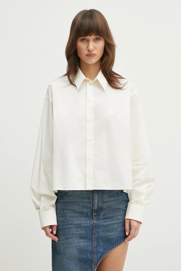 MM6 Maison Margiela camicia in cotone rilassato beige S52DT0042