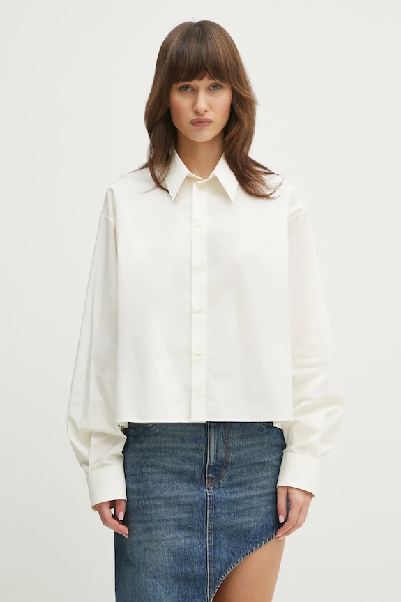 MM6 Maison Margiela camicia in cotone rilassato beige S52DT0042