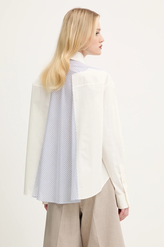 Oblečenie Bavlnená košeľa MM6 Maison Margiela S52DT0042 béžová