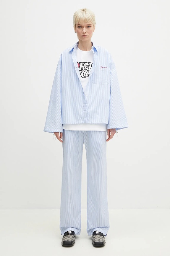 Fiorucci cotton shirt Striped Embroidered Drawstring Shirt W02SPTLO170CO01BL02