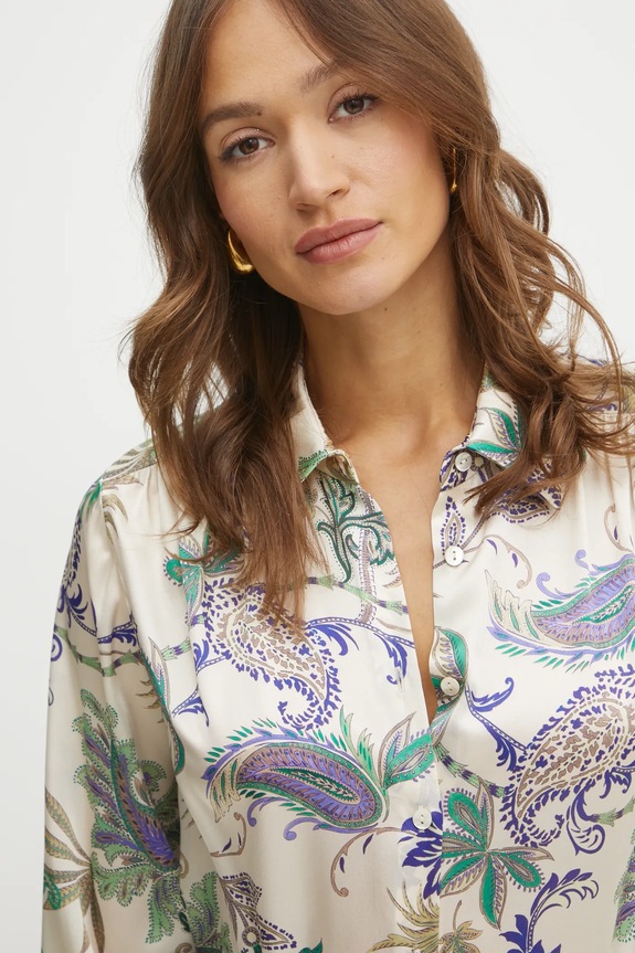 Luisa Spagnoli camicia in seta beige 541836