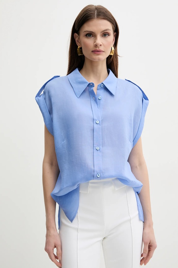 Luisa Spagnoli camicia semplice blu 541997
