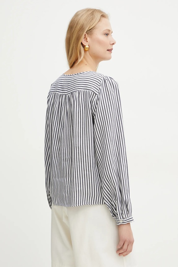 Odjeća Bluza s dodatkom lana Marella ADDA 2513111044 mornarsko plava