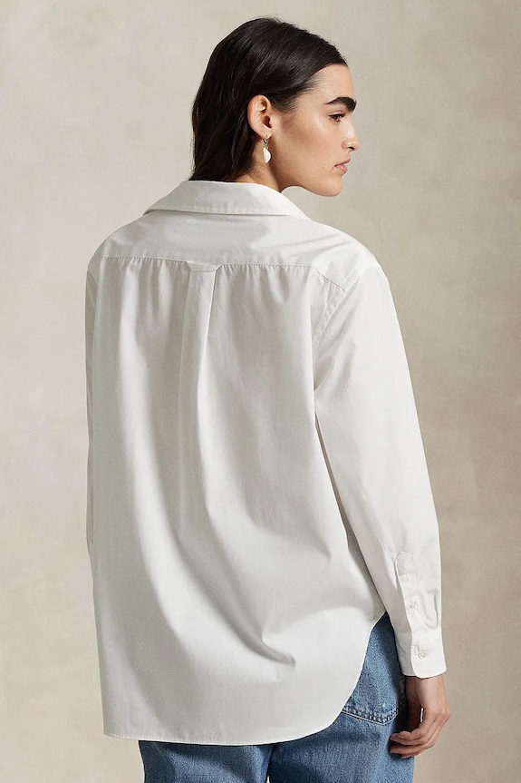 Polo Ralph Lauren cămașă din bumbac Long Sleeve Light Shirt 211968219 alb SS26