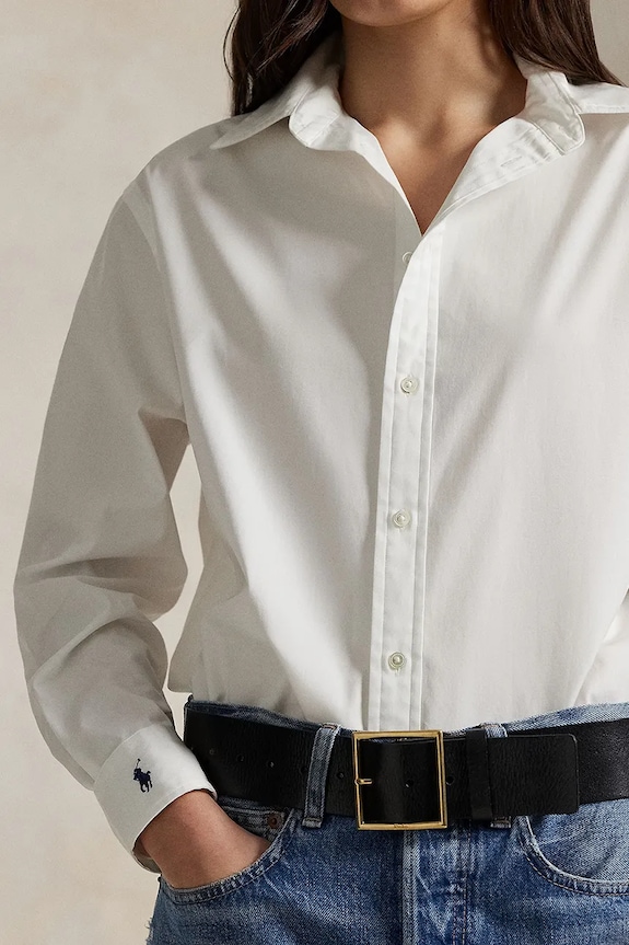 Polo Ralph Lauren cămașă din bumbac Long Sleeve Light Shirt alb 211968219