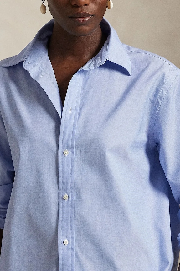 Βαμβακερό πουκάμισο Polo Ralph Lauren Long Sleeve Light Shirt μπλε 211968220