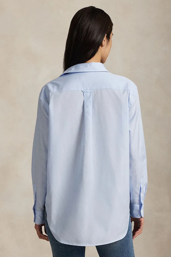 Polo Ralph Lauren cămașă din bumbac Long Sleeve Light Shirt 211968220 albastru SS26