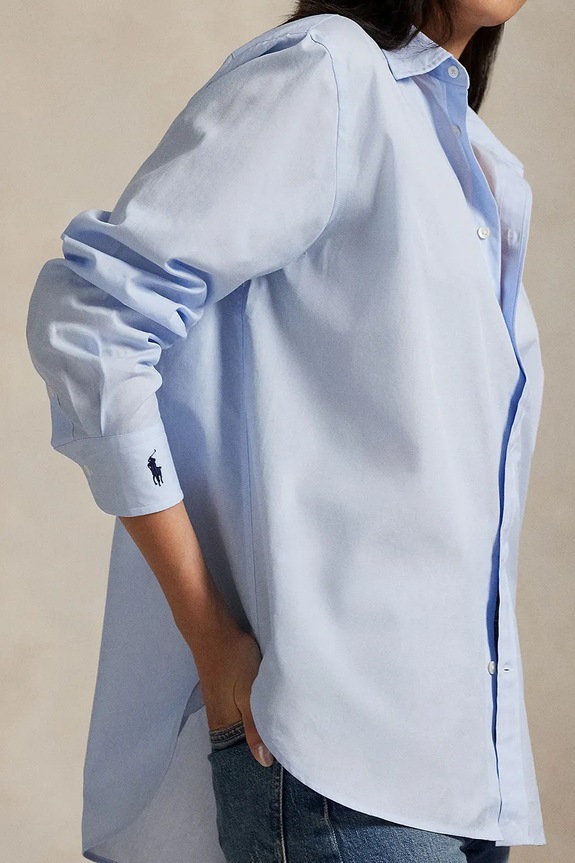 Polo Ralph Lauren cămașă din bumbac Long Sleeve Light Shirt albastru 211968220