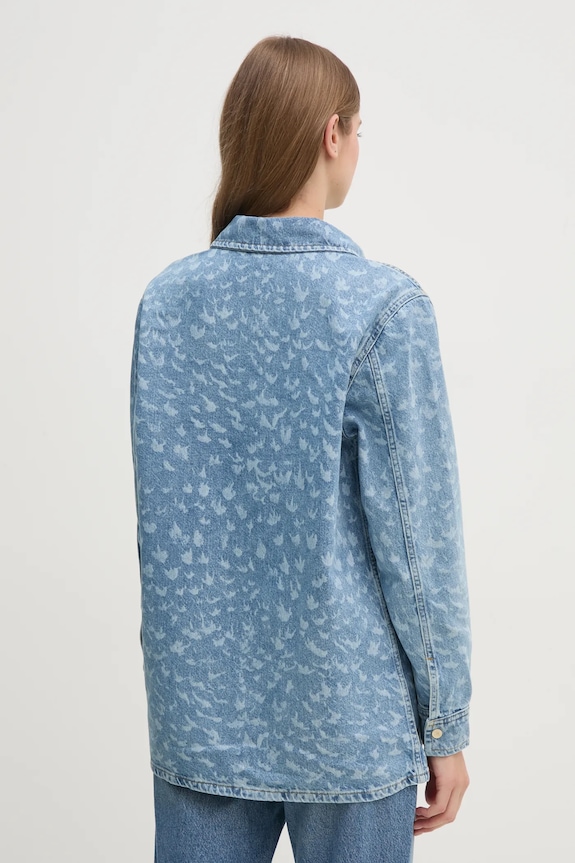 Одежда Джинсовая рубашка Sisley 53Y3LQ08I голубой