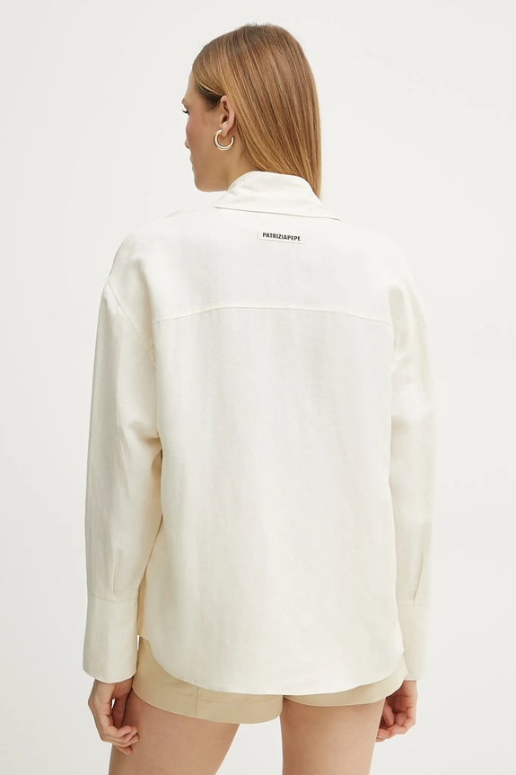 Ρούχα Πουκάμισο με μείγμα από λινό Patrizia Pepe 2C1602.A052 μπεζ