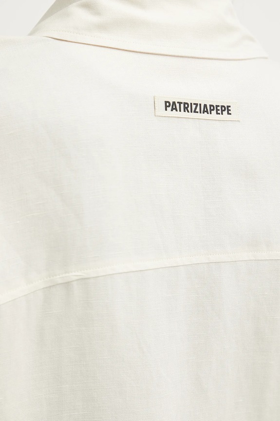 Πουκάμισο με μείγμα από λινό Patrizia Pepe 2C1602.A052 μπεζ