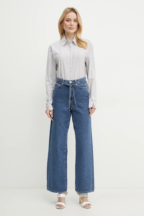 Βαμβακερό πουκάμισο Patrizia Pepe 2C1636.A569 γκρί SS25