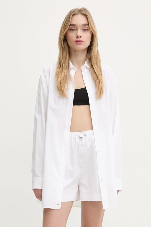 Moschino Jeans camicia in cotone lunga beige 0209.3227