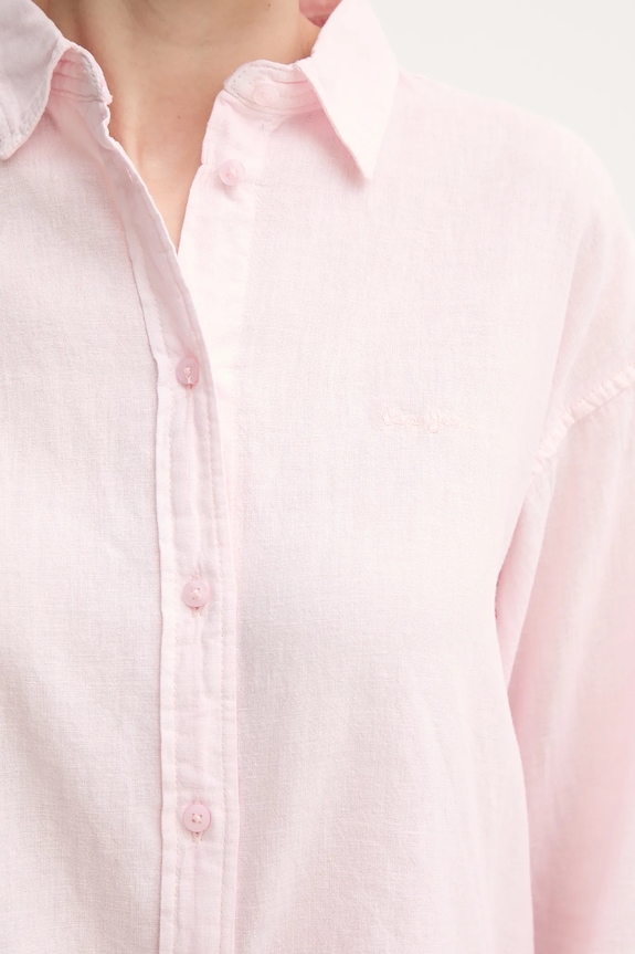 Lněná košile Pepe Jeans CHIPPER PL304993 růžová