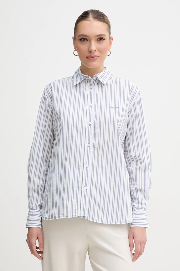 Βαμβακερό πουκάμισο Pepe Jeans CLEVER κανονικό λευκό PL305002