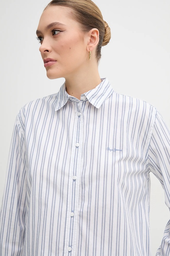Βαμβακερό πουκάμισο Pepe Jeans CLEVER λευκό PL305002